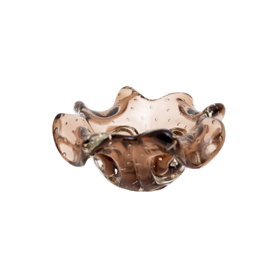 Murano Bullicante Vintage Paarse Glazen Schaal - Reliving 1