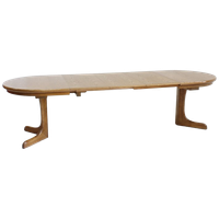 Vintage Deense Grote Ovalen Uitschuifbare Eettafel Xxl