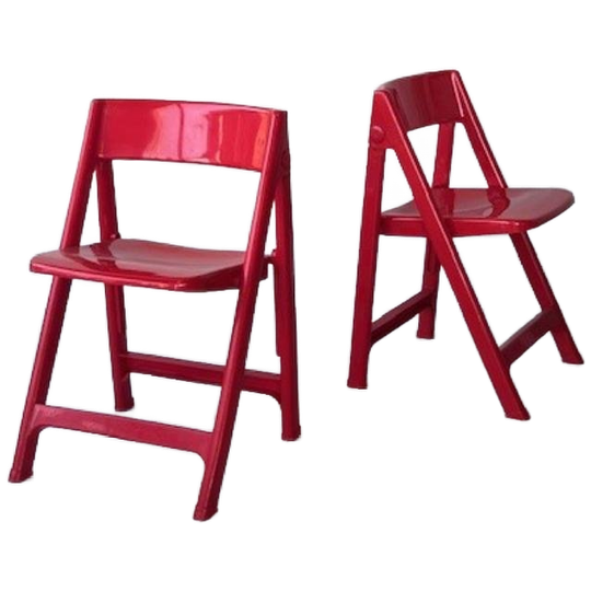 Jaren 80 Klapstoelen 2x Vintage Folding Chairs Rood Prijs Ps 1