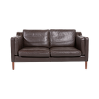 Two Seat Brown Leather Sofa From Mogens Hansen, Denmark thumbnail 1