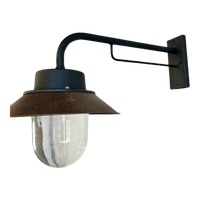 Vintage Industriële Wandlamp / Muurlamp Met Glazen Kap