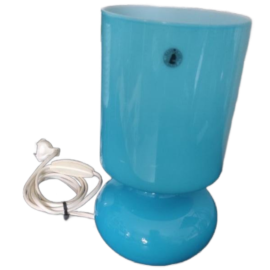 Vintage Tafellamp Ikea Lykta Blauw Glas 1