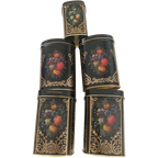 5 X Zeldzame Oude Dozen Blikken Met Stilleven Bloemen thumbnail 1