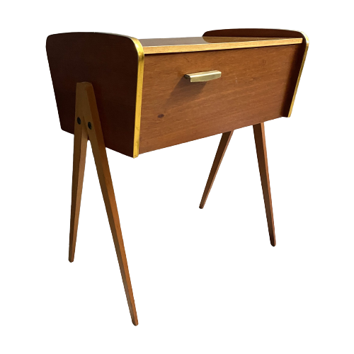 1960S Wood Sewing Box