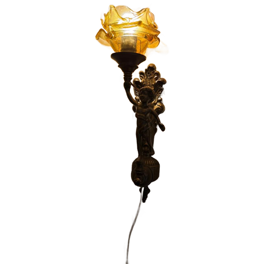 Art Nouveau Wandlamp Jongen Met Fakkel 1