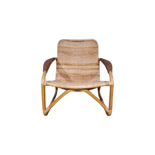 Yamakawa Rattan - Rotan Stoel - Bruin - Lounge Chair- Design