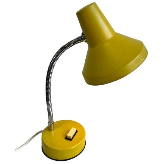 Vintage Gele Tafellamp / Desk Lampje 1