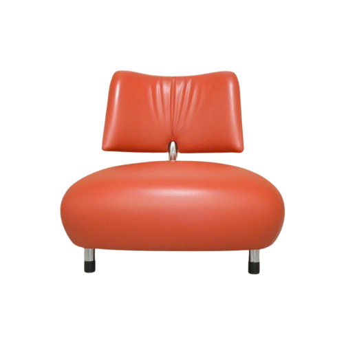 Zganieuw Rode Leren Leolux Pallone Design Fauteuil