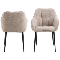 Nivala Eetkamerstoel - Set Van 2 - Beige Met Mat Zwarte Poten