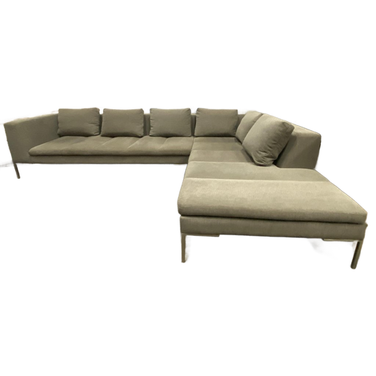 Taupe Stoffen Hoekbank Montel 1