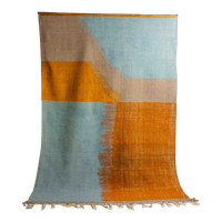 Mid-Century Vintage Handgeknoopt Kilim Vloerkleed In Wol