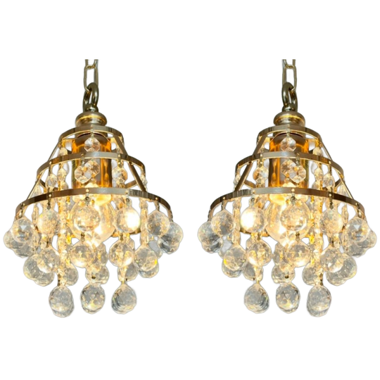 4 Beschikbaar ! Gemerkte Swarvski Hanglampen Vintage Kristal 1