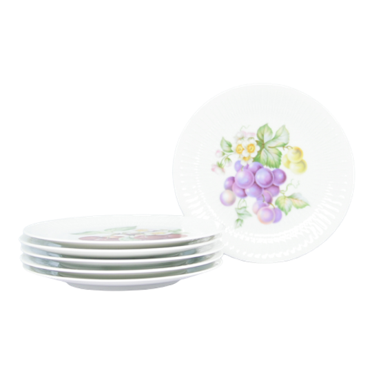 6x Set Ontbijtborden Fruit Hutschenreuther 1