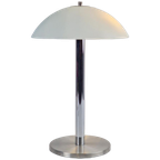 Vintage Mushroom Tafellamp Glas Rvs Chroom ‘60 Mid Century thumbnail 1