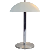 Vintage Mushroom Tafellamp Glas Rvs Chroom ‘60 Mid Century