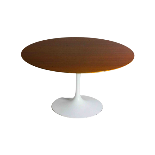 Zeldzame Houten Vintage Mid-Century Tulip Tafel Van Eero Saarinen Voor Knoll