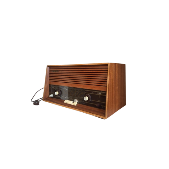 Vintage Dux Radio Type V393 Teak Hout 1
