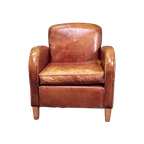 Vintage Schapenleren Fauteuil (Zadelmodel) Met Mooie Patine thumbnail 1