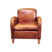 Vintage Schapenleren Fauteuil (Zadelmodel) Met Mooie Patine