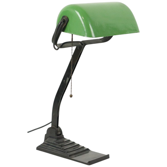 Bauhaus Bureaulamp Notarislamp Erpe Model 52 Groen Emaille 1