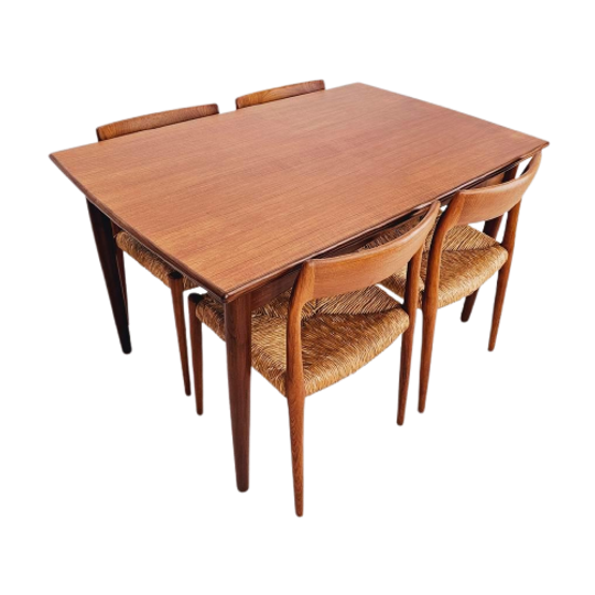 Vintage Deens Design Uitschuif Tafel | Teak Eettafel 1960'S 1