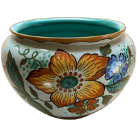 Antieke Gouds Plateel Bloem/sierpot