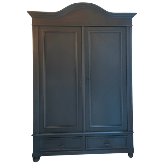 Grote Vintage Brocante Linnenkast Demontabel Off Black Van Farrow & Ball 1
