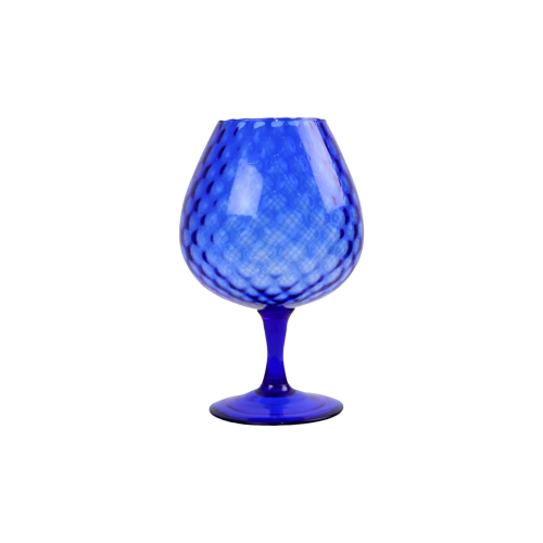 Prachtige Kobalt Blauwe Vaas Brandy Cognac Glas Xl Empoli 28Cm | Kerst