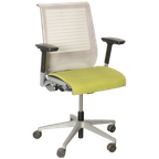 Steelcase Bureaustoel, Groen, Wit Netwave, 3D Armleggers thumbnail 1