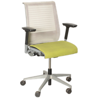 Steelcase Bureaustoel, Groen, Wit Netwave, 3D Armleggers