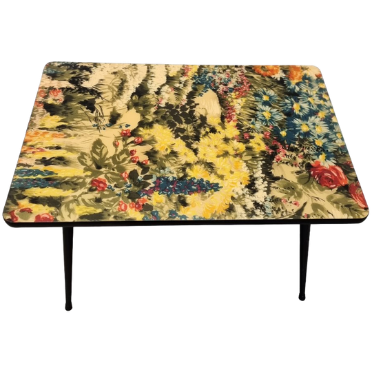 Formica Bijzettafel Met Bloemenblad 1