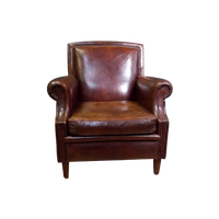 Vintage Schapenleren Clubfauteuil In Art-Deco Stijl