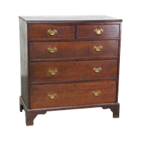 Antieke Engelse Ladekast/ Commode Voorzien Van 5 Lades En Een Geweldig Patina