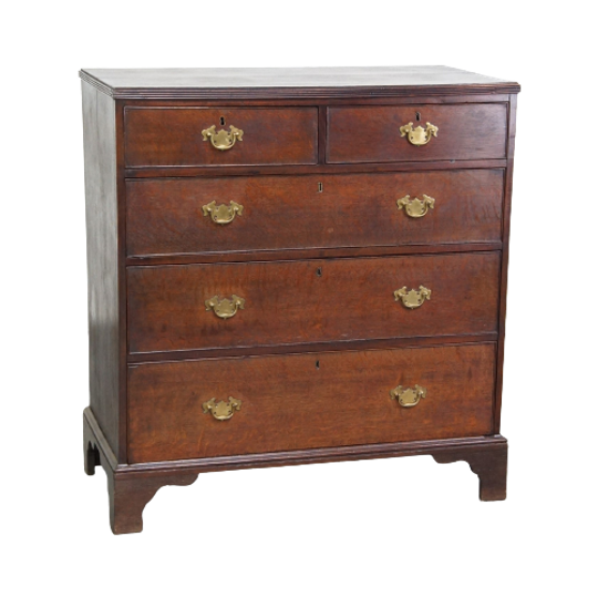 Antieke Engelse Ladekast/ Commode Voorzien Van 5 Lades En Een Geweldig Patina 1