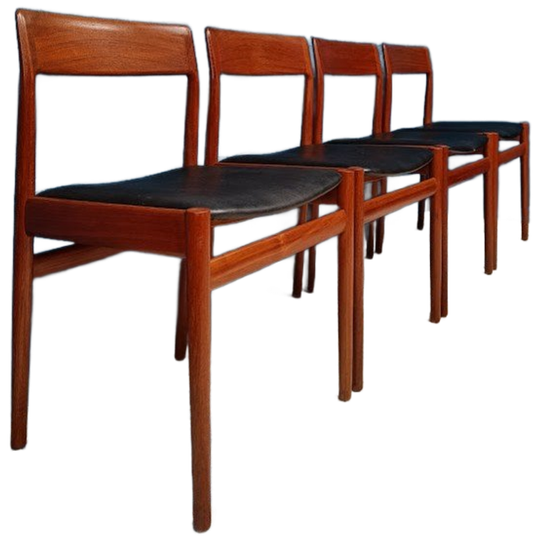 4x Vintage Deens Design Stoelen, Jaren '60 1