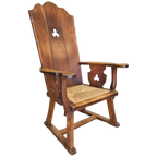 High Back / Monastry / Rush Seat Armchair 1950s thumbnail 1