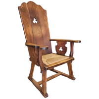 High Back / Monastry / Rush Seat Armchair 1950s