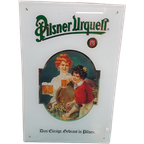 Bierreclame Pilsner Urquell Op Een Facet Geslepen Glasplaat. thumbnail 1