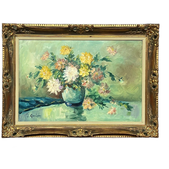 Gesigneerd Stilleven Met Bloemen. Impressionisme. 1