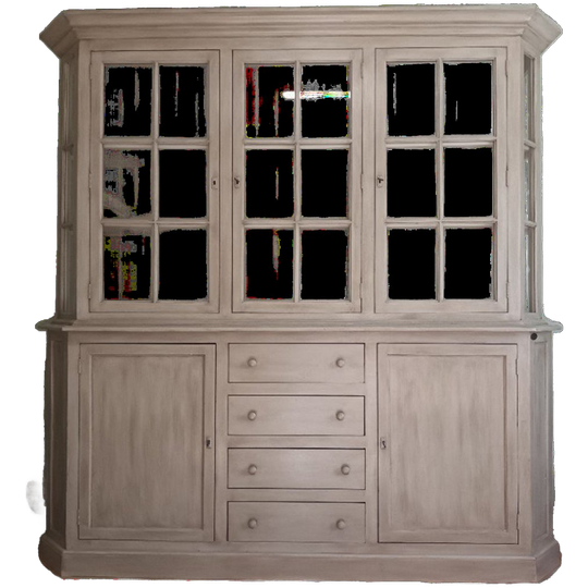 Massief Houten Vitrine Kast 1