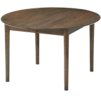 Maggie Round Dining Table In Smoked Oak Veneer With 120/160/200 Cm Extension - Includes 2 Extra Leaves. thumbnail 1