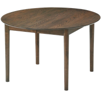 Maggie Round Dining Table In Smoked Oak Veneer With 120/160/200 Cm Extension - Includes 2 Extra Leaves.