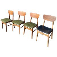 4x Deense Vintage Teak Stoelen 1960s