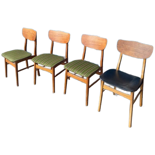 4x Deense Vintage Teak Stoelen 1960s 1