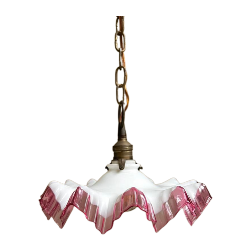 Unieke Piecrust Hanglamp Uit Frankrijk Antiek, Art-Deco
