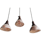 Lot De 3 Suspensions "Gal" En Verre Mercurisé, Années 1930 thumbnail 1