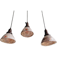 Lot De 3 Suspensions "Gal" En Verre Mercurisé, Années 1930