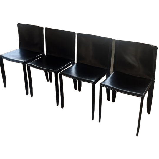 4 Zwart Leren Design Stoelen Cattelan Italia 1