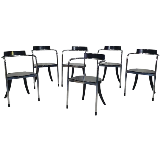 Set Of 6 Fauno Chairs By David Palterer For <<<brand>>>, 1987 1