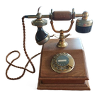 Vintage Houten Draaischijf Telefoon Ptt thumbnail 1